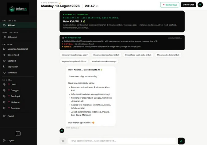 BaliEats AI chat interface