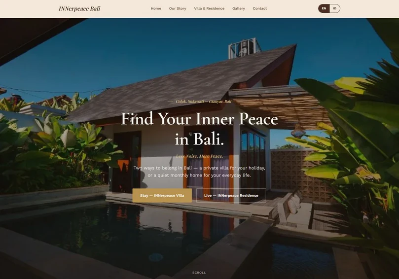 INNerpeace Bali homepage