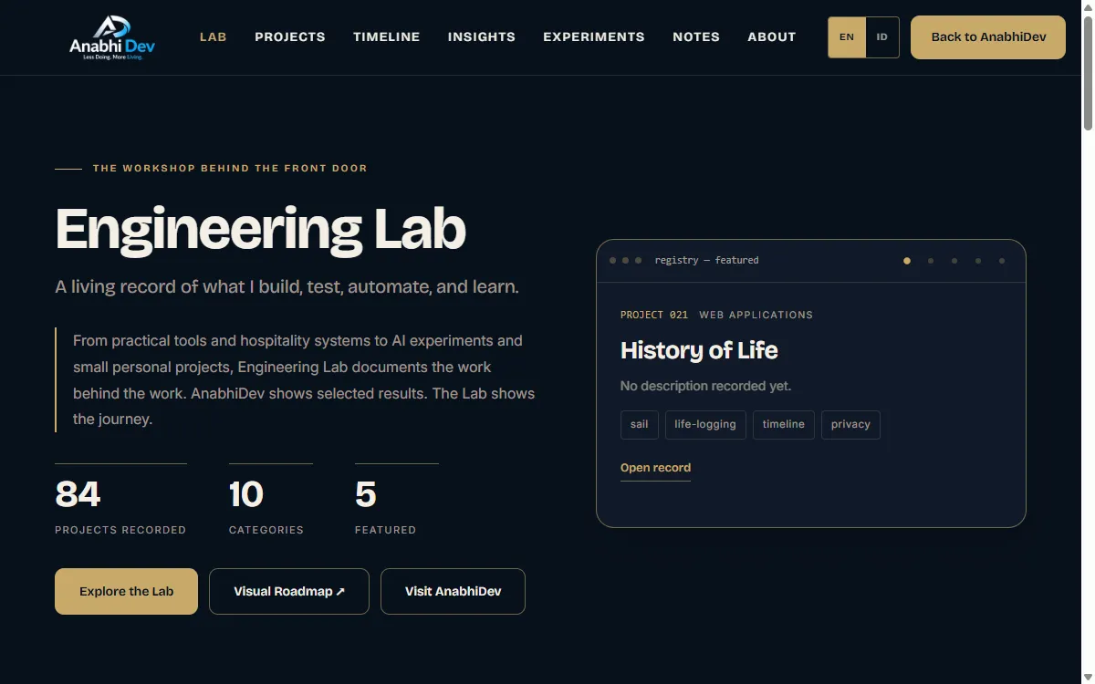 Engineering Lab interface